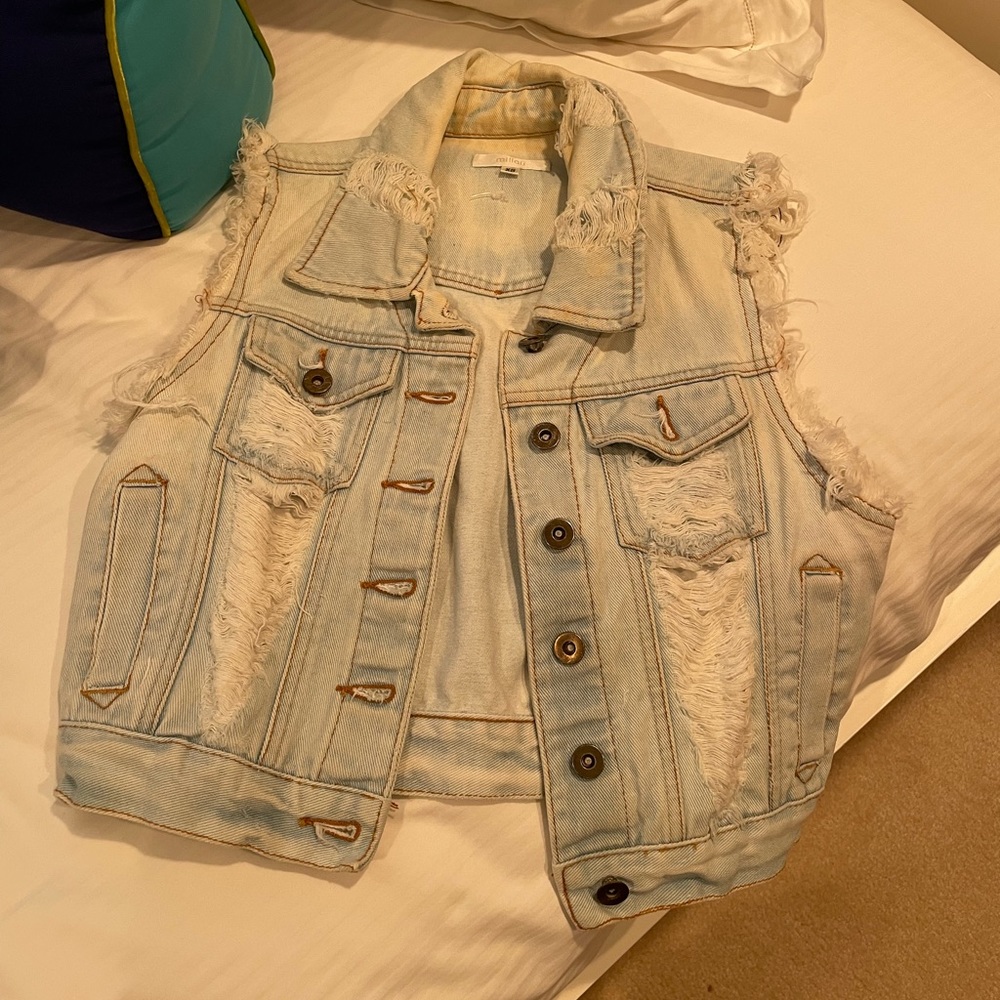 LF Milau Grateful Dead Bear Denim Vest
